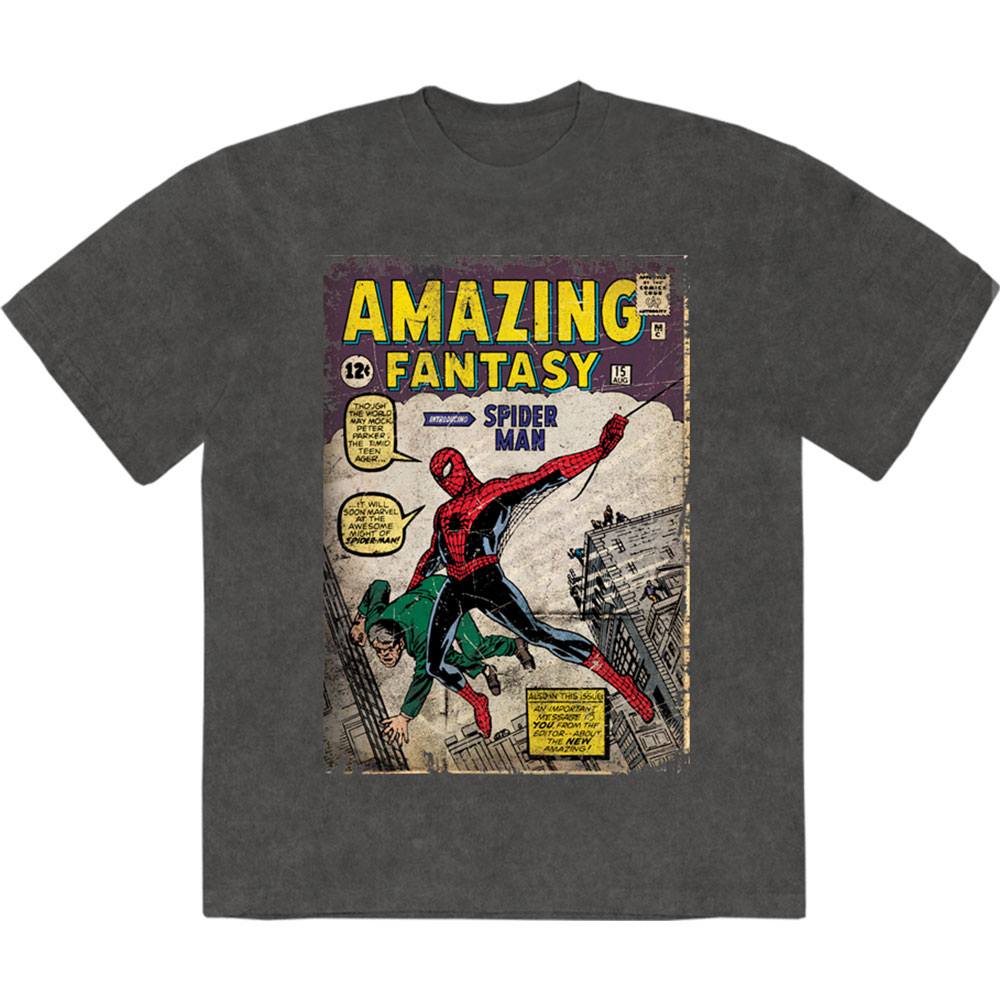 Marvel SpiderMan - Amazing Fantasy Mens Tshirt - Grey